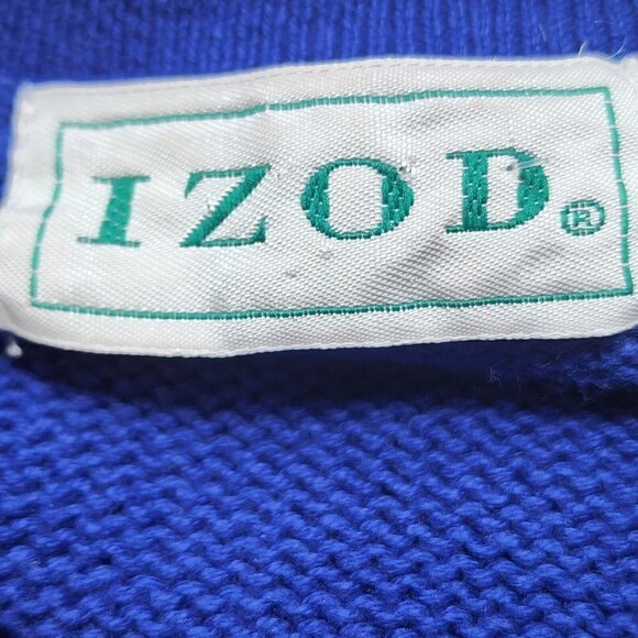 IZOD Vintage 1/4 Zip Logo Blue/Yellow Sweater, Men's XL - Picture 6 of 10